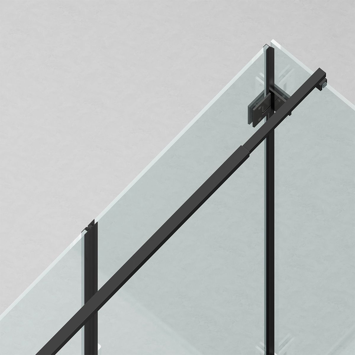 Duschkabine, 3-seitig, Pendeltür, Mattschwarz, 8 mm Glas, Nano-Beschichtung, Größen 70-80-90x100-120 cm, Trinity
