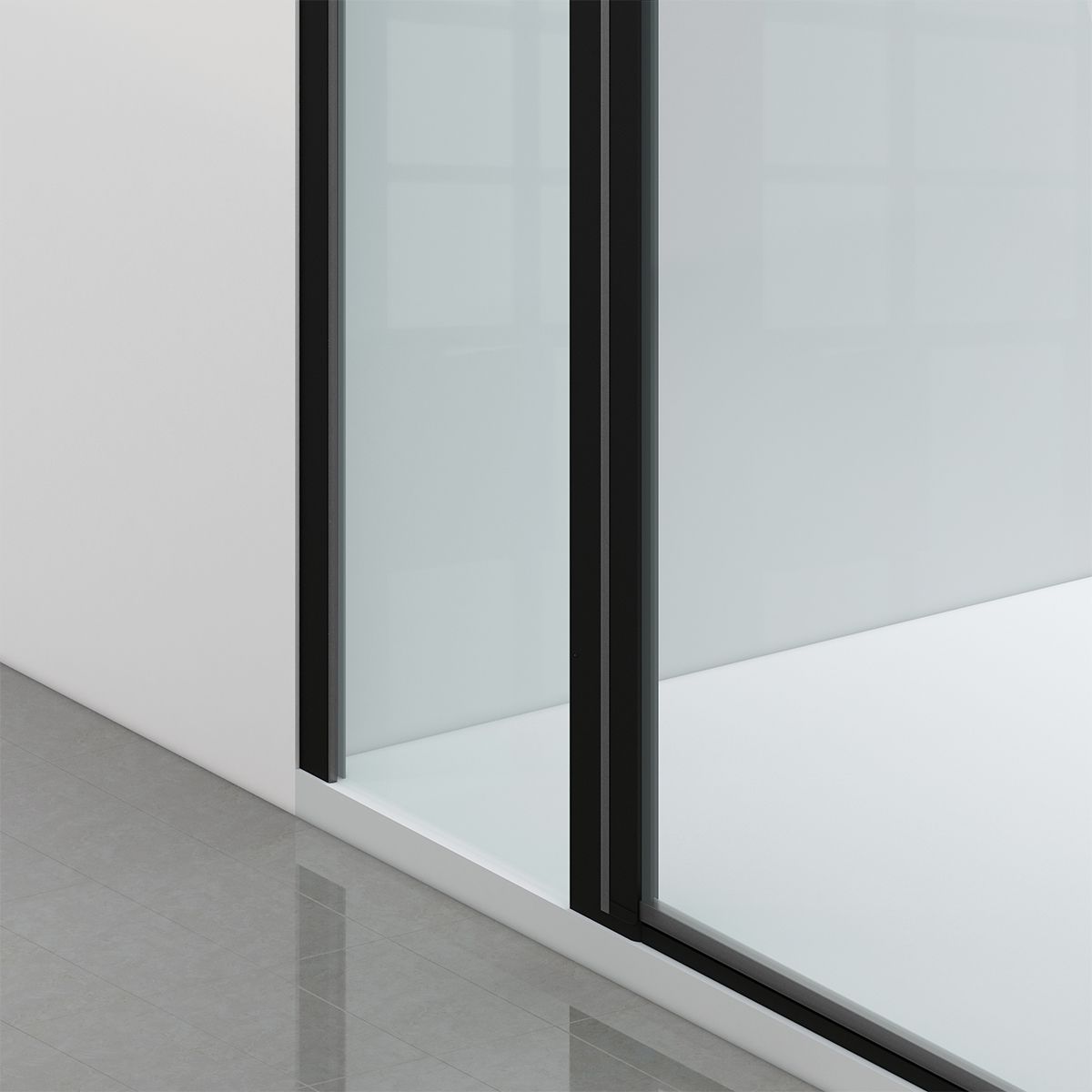 Duschkabine, Sicherheitsglas 6 mm, Transparent, Schwarz, 2 Pendeltüren, Maße: 80–90×120 cm, Axis