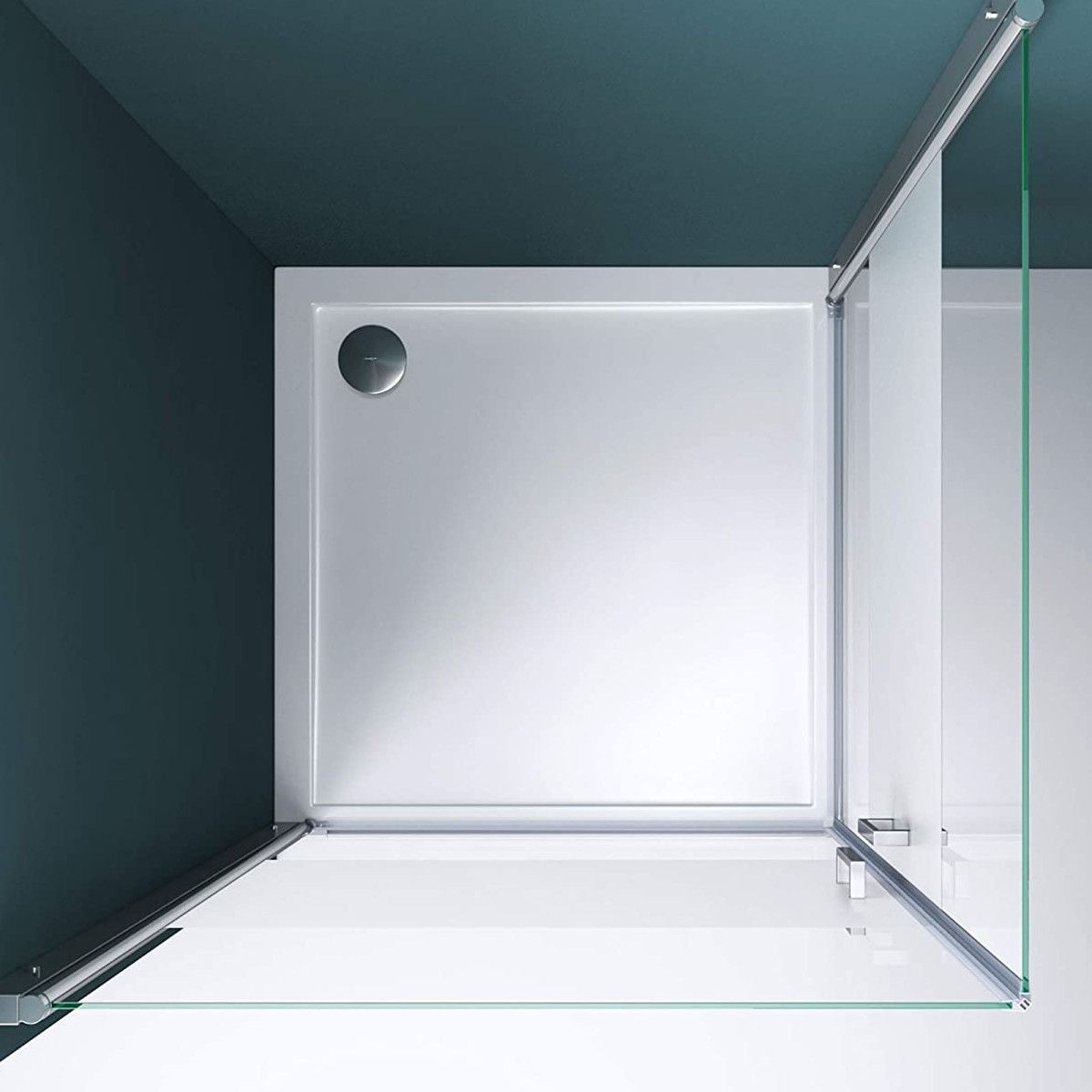 Duschkabine EGO-24, 6mm Sicherheitsglas, teilmattiert, 85x85 cm, 2 Drehtüren, 180°-Öffnung