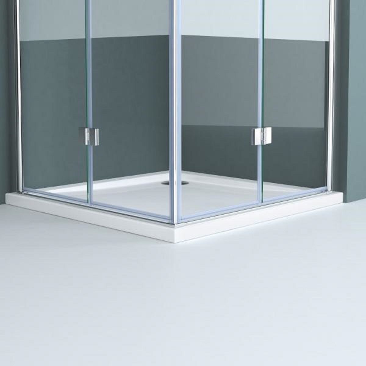Duschkabine EGO-26, Pendeltüren, 6-mm-Sicherheitsglas, Transparent, Maße nach Wahl