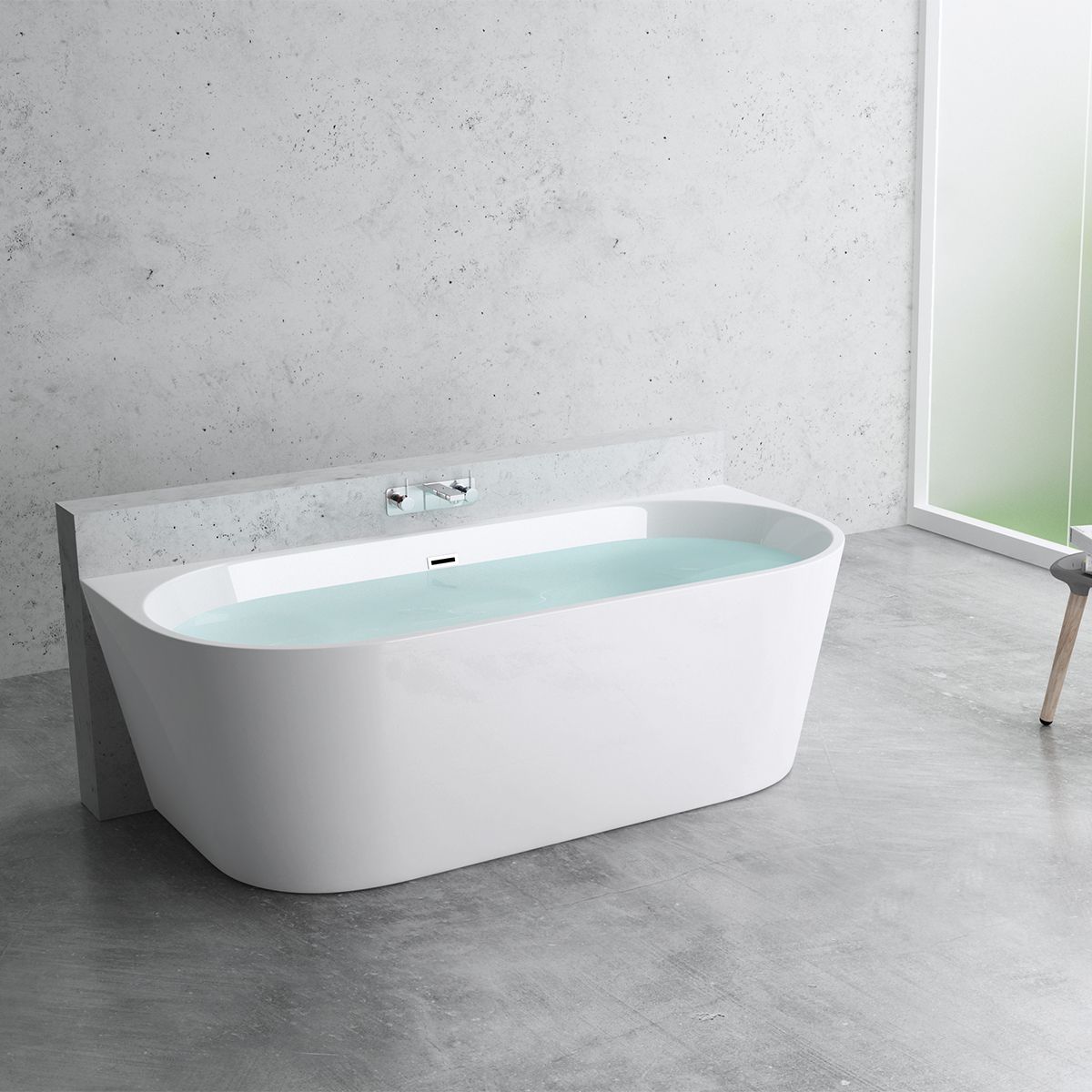 Freistehende Badewanne, glänzend Weiß, thermoaktives Acryl, 170x75 cm, EGO 519