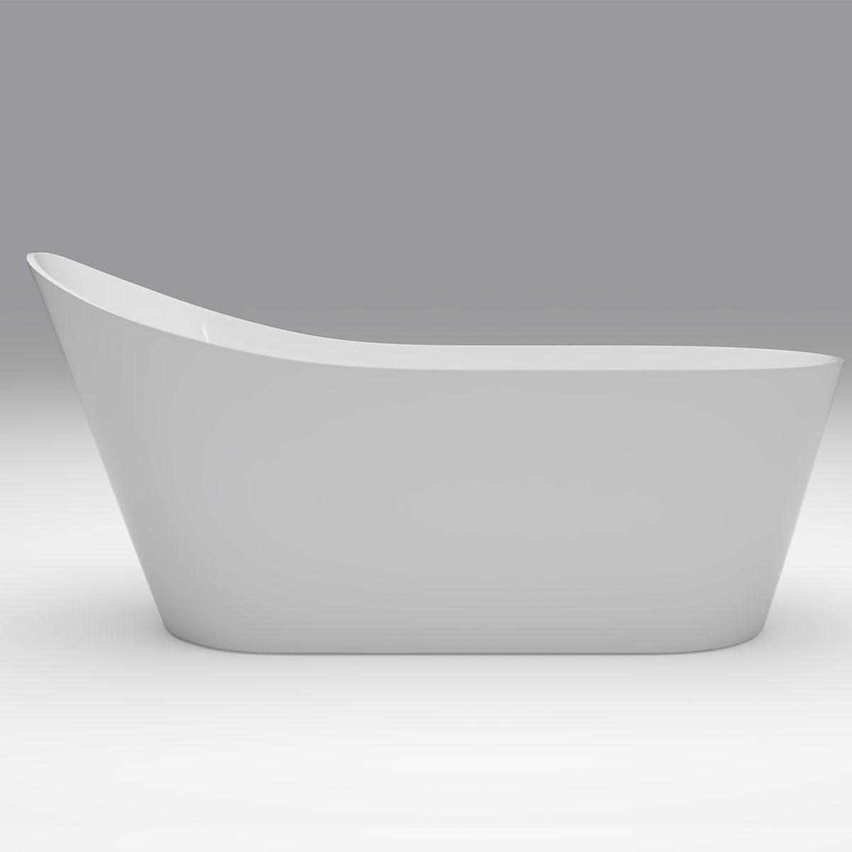 Freistehende Badewanne, Sanitäracryl, glänzend Weiß, 170x75 cm, Wärmedämmung, Agota