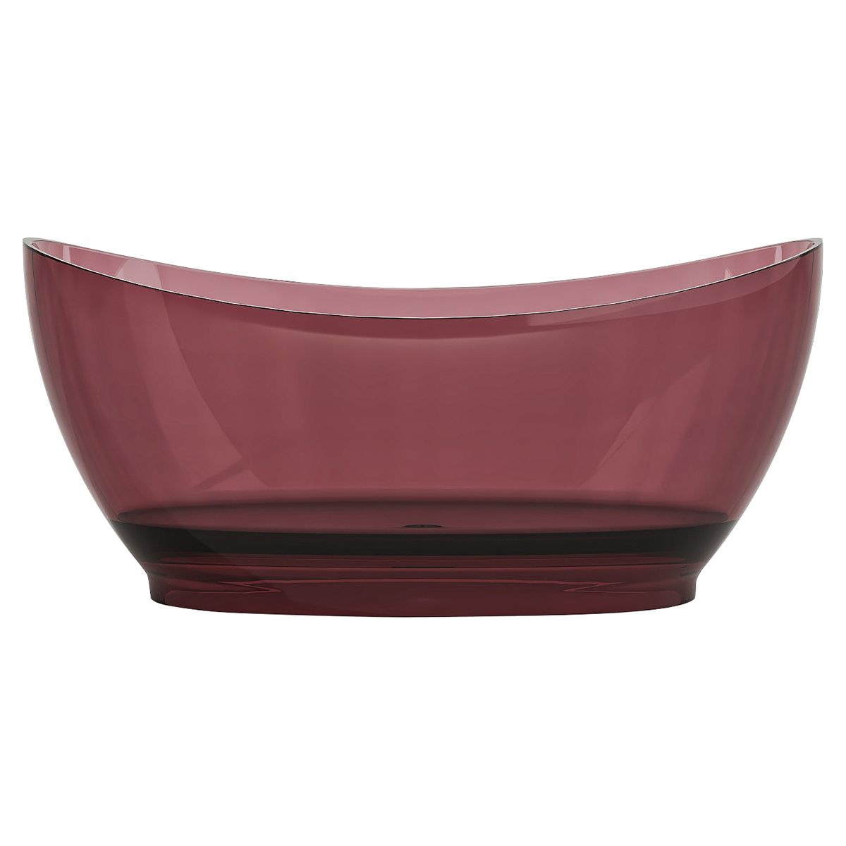 Freistehende Badewanne, Cristalmood, inklusive verchromter Abluftventil, Farbe: Weinrot, transparent, 170 x 80 cm, Selora