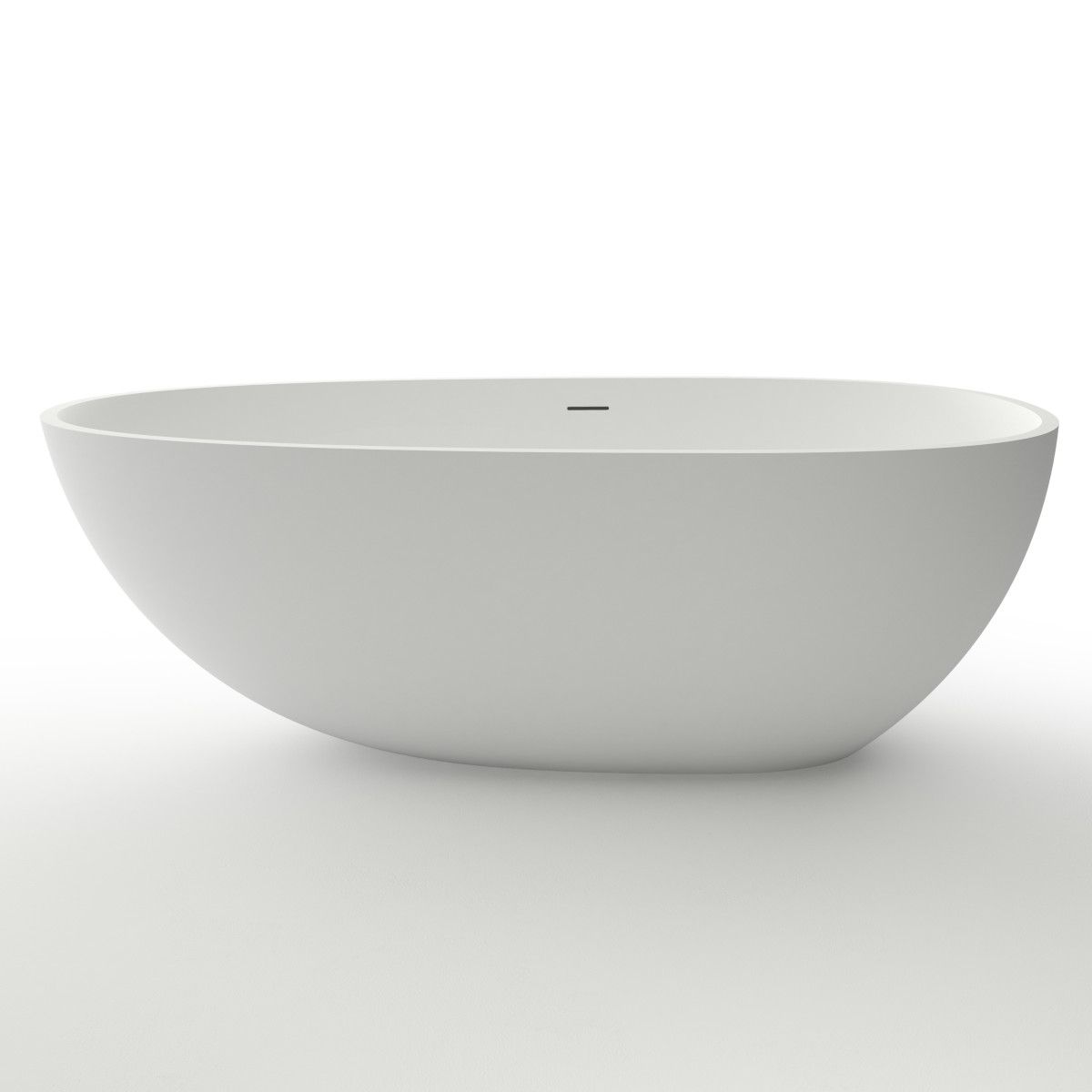 Badewanne Ivete, Coroian-Verbundstoff, glänzend Weiß, 169 cm, Wärmedämmung, freistehend