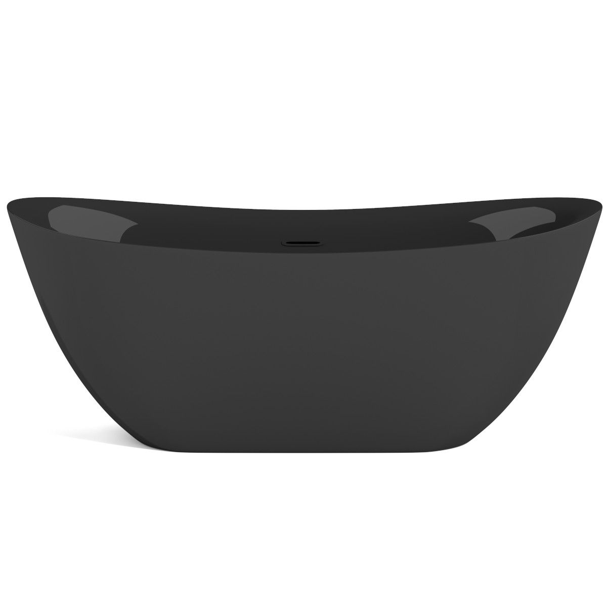 Badewanne Kevin, Sanitäracryl, glänzend Schwarz, 160 oder 170 cm, Wärmedämmung, freistehend