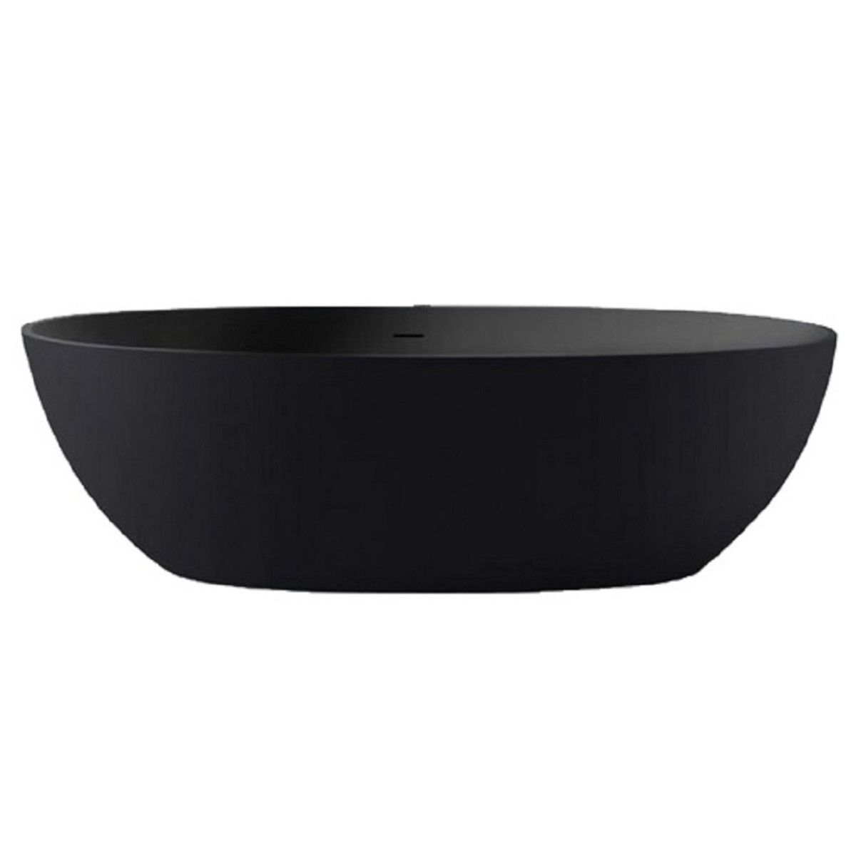 Badewanne Lulu, Coroian-Verbundstoff, Mattschwarz, 170 oder 180 cm, Wärmedämmung, freistehend