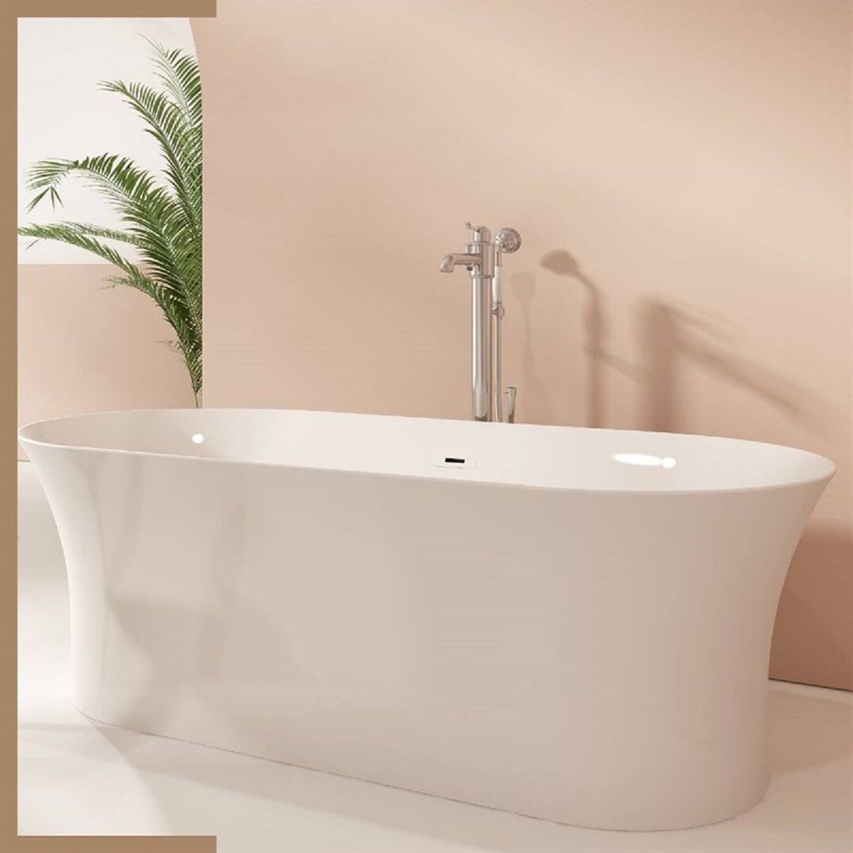Badewanne Maluma, freistehend, 184x87 cm, glänzend Weiß, Royalty Line by Ego