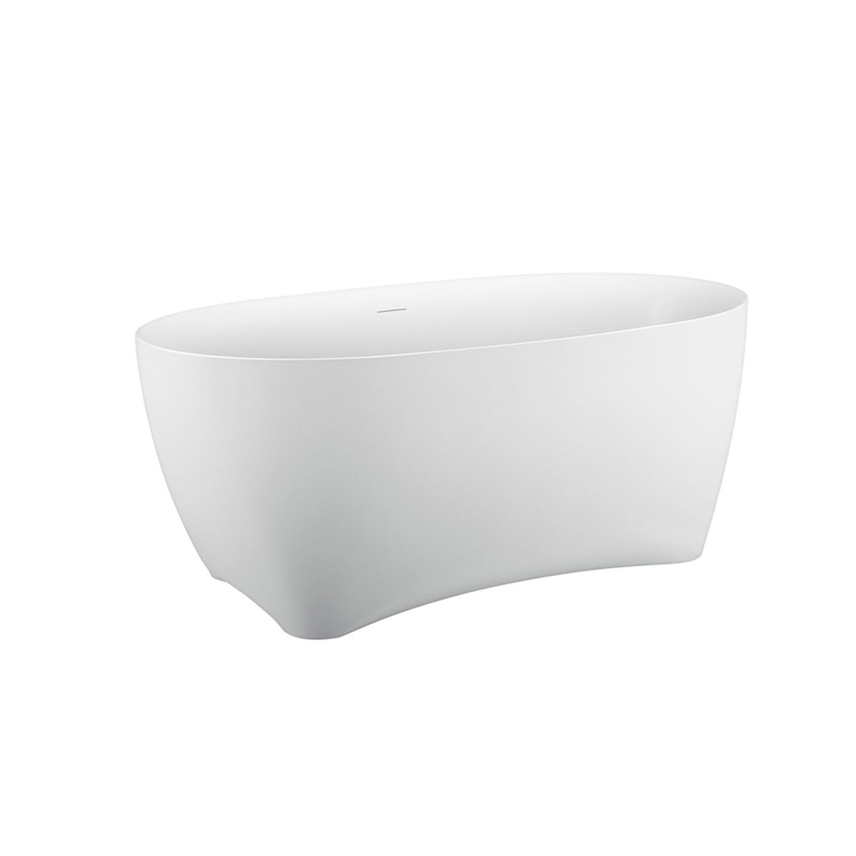 Freistehende Badewanne EGO Haiti, 170x78 cm, Sanitäracryl, glänzend Weiß, minimalistisches Design