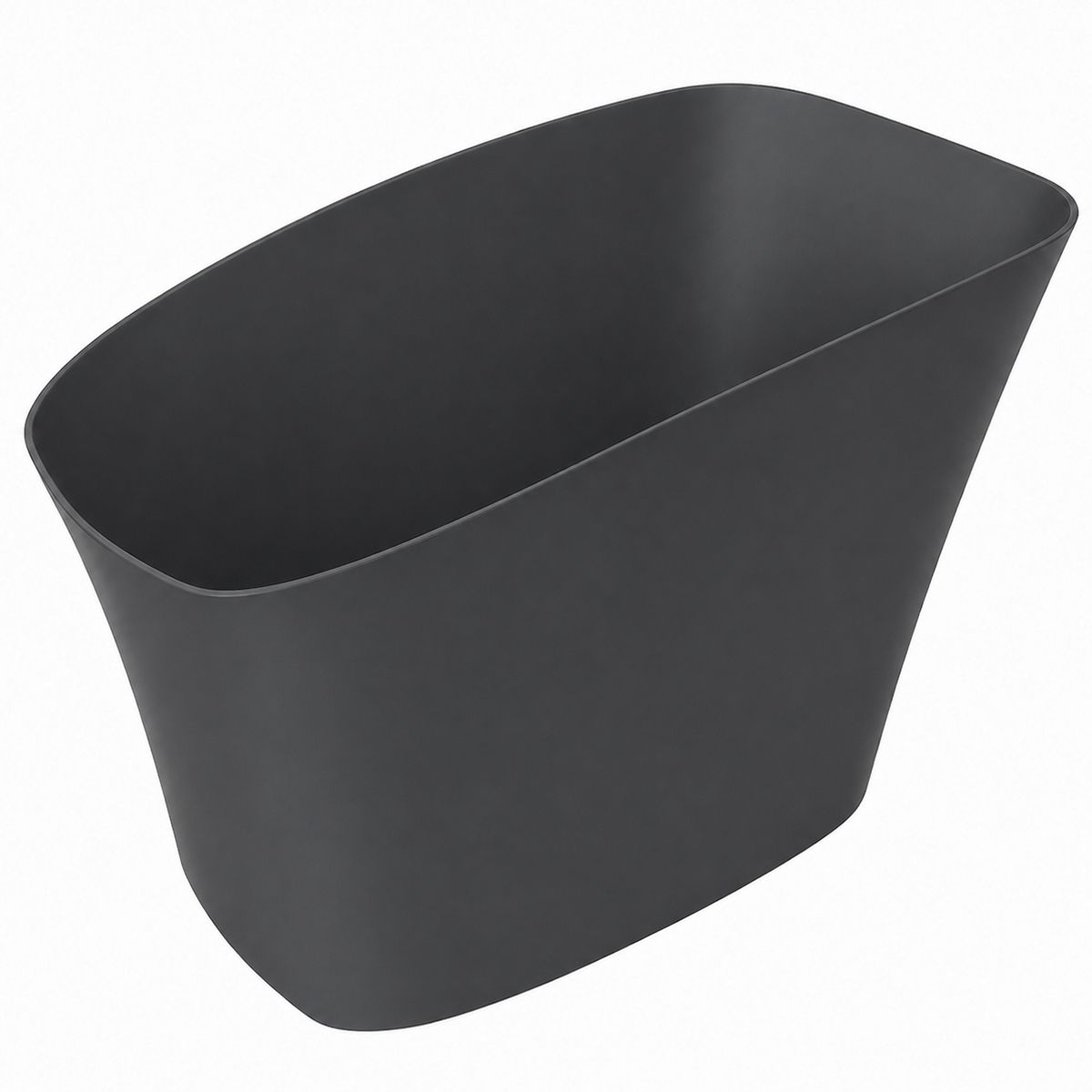 Japanische Badewanne, Mineralverbund, MatteAnthracite, 120x58 cm, Wärmeisolierung, Abfluss inklusive, Freistehend, Sakura