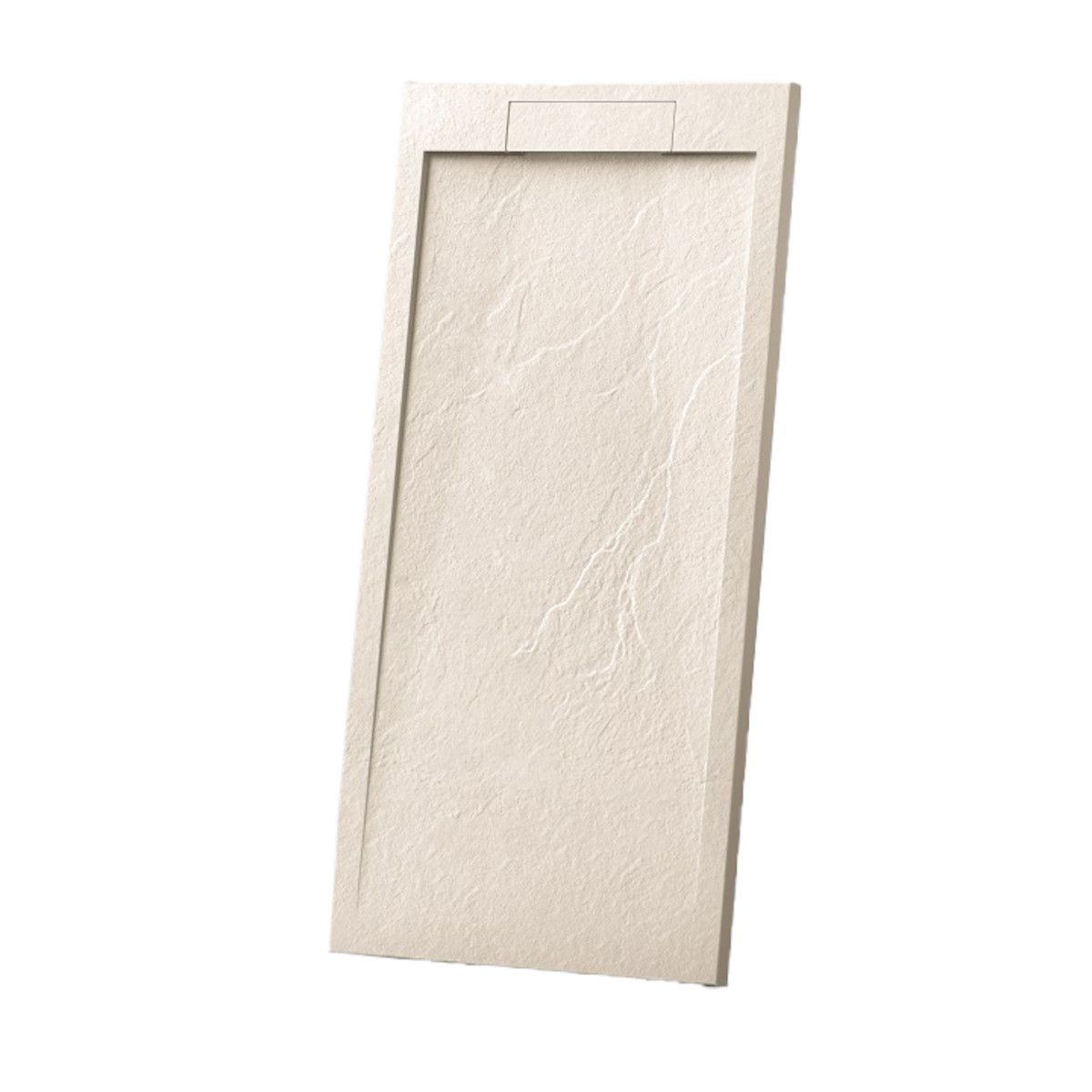 Duschwanne, Mineralkomposit, Maße 70-90 x 80-160 cm, Höhe 2,5 cm, verdeckter Ablauf, zuschneidbar, Creme, Antonio