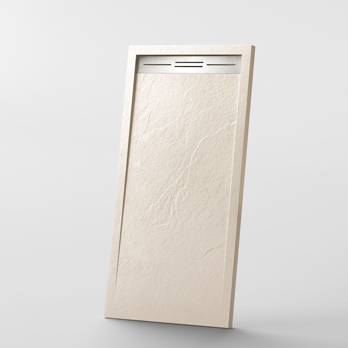 Duschwanne, Mineralkomposit, Maße 90-100x120-160 cm, Höhe 2,8 cm, zuschneidbar, Creme, Gonzalo