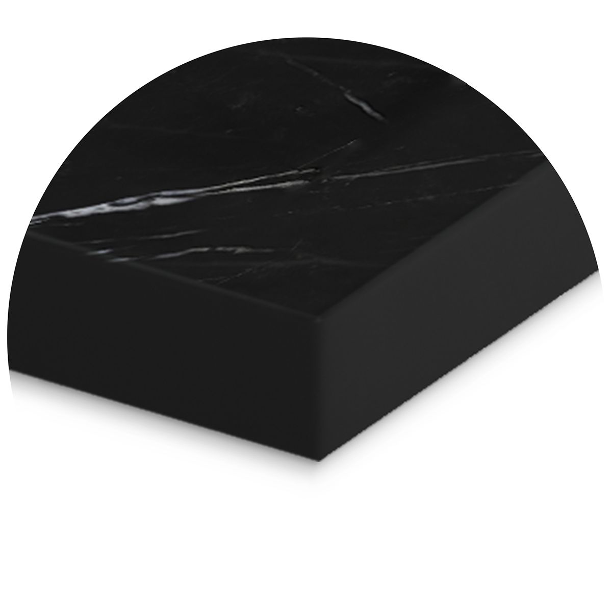 Duschwanne, Schwarz Marquina, matte Marmor-Oberfläche, Mineralkomposit, Maße 100-160x70-90 cm, zuschneidbar, Antonio