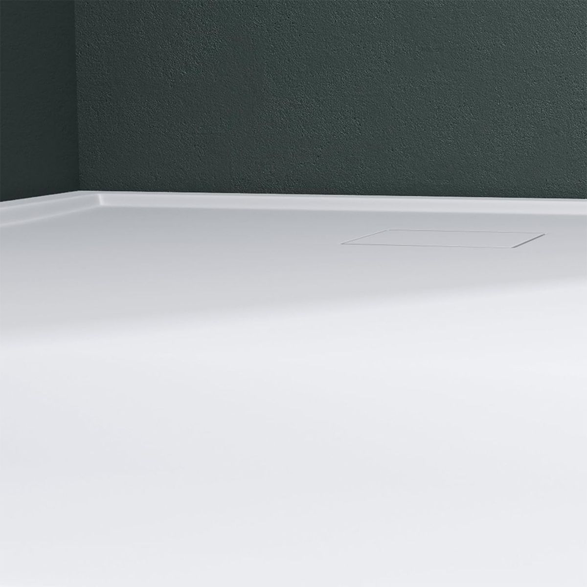 Duschwanne GEO8, Marmorverbundstoff, verdeckte Ablaufrinne, 5 cm Höhe, 80-90 x 120-140 cm