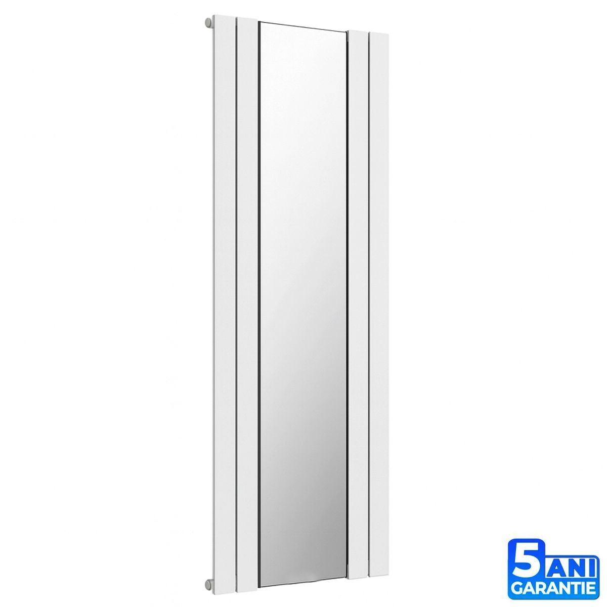 Dekorativer Heizkörper aus Stahl mit Spiegel, Weiß, 4 Elemente, 593 W, 180x60 cm, Malvina