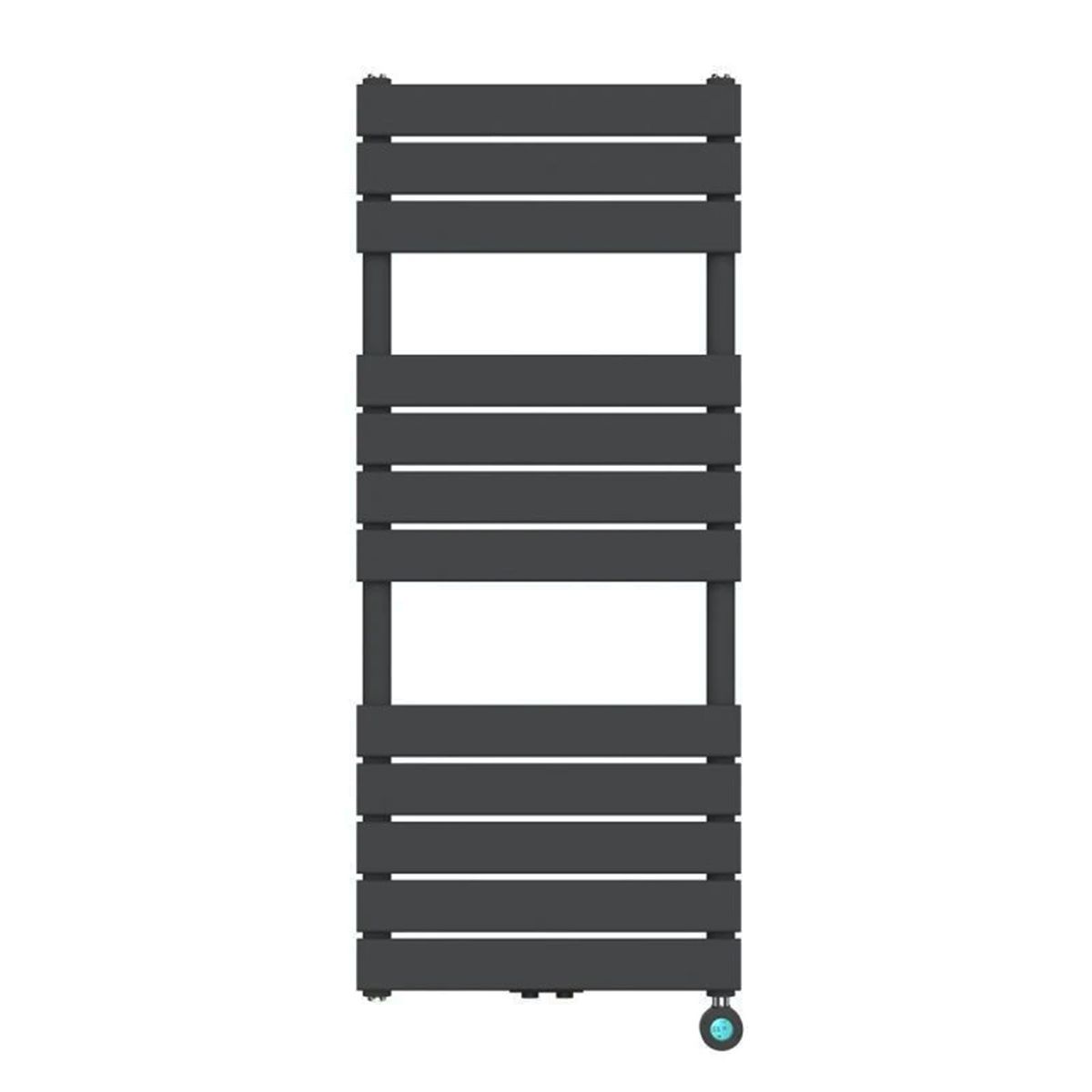 Elektrischer Heizkörper mit LCD-Thermostat, Wochenprogrammierung, Timer, Handtuchhalter, 120-140-160x50 cm, Anthrazit, Nadir