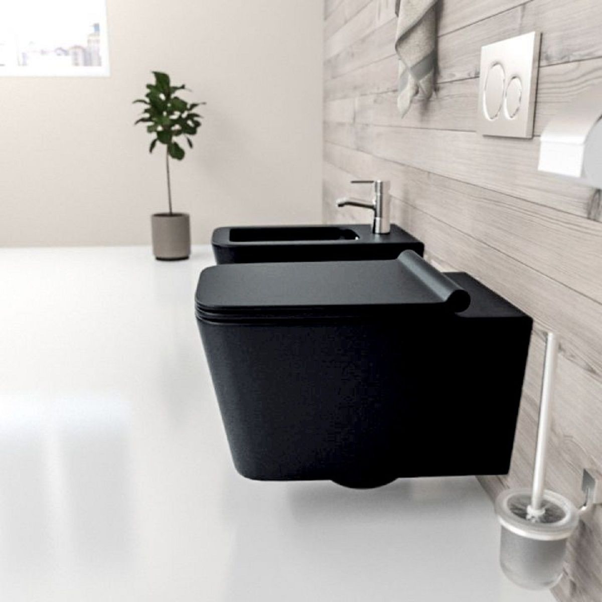 Duroplast-Deckel mit Soft-Close für WC-Becken Alfonso Mattschwarz