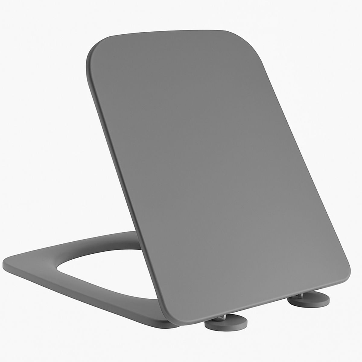 Slim-Deckel aus Duroplast mit Soft-Close-Funktion, einstellbarem Abstand, Quick Release, für Toilettenschüssel Alfonso Grau Matt