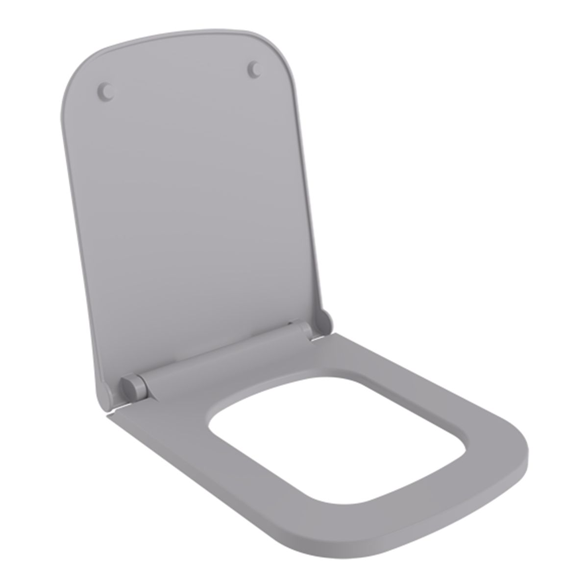 Universaler WC-Sitz, Slim, Duroplast, Soft-Close-Absenkautomatik, verstellbarer Abstand, Farbe Mattgrau