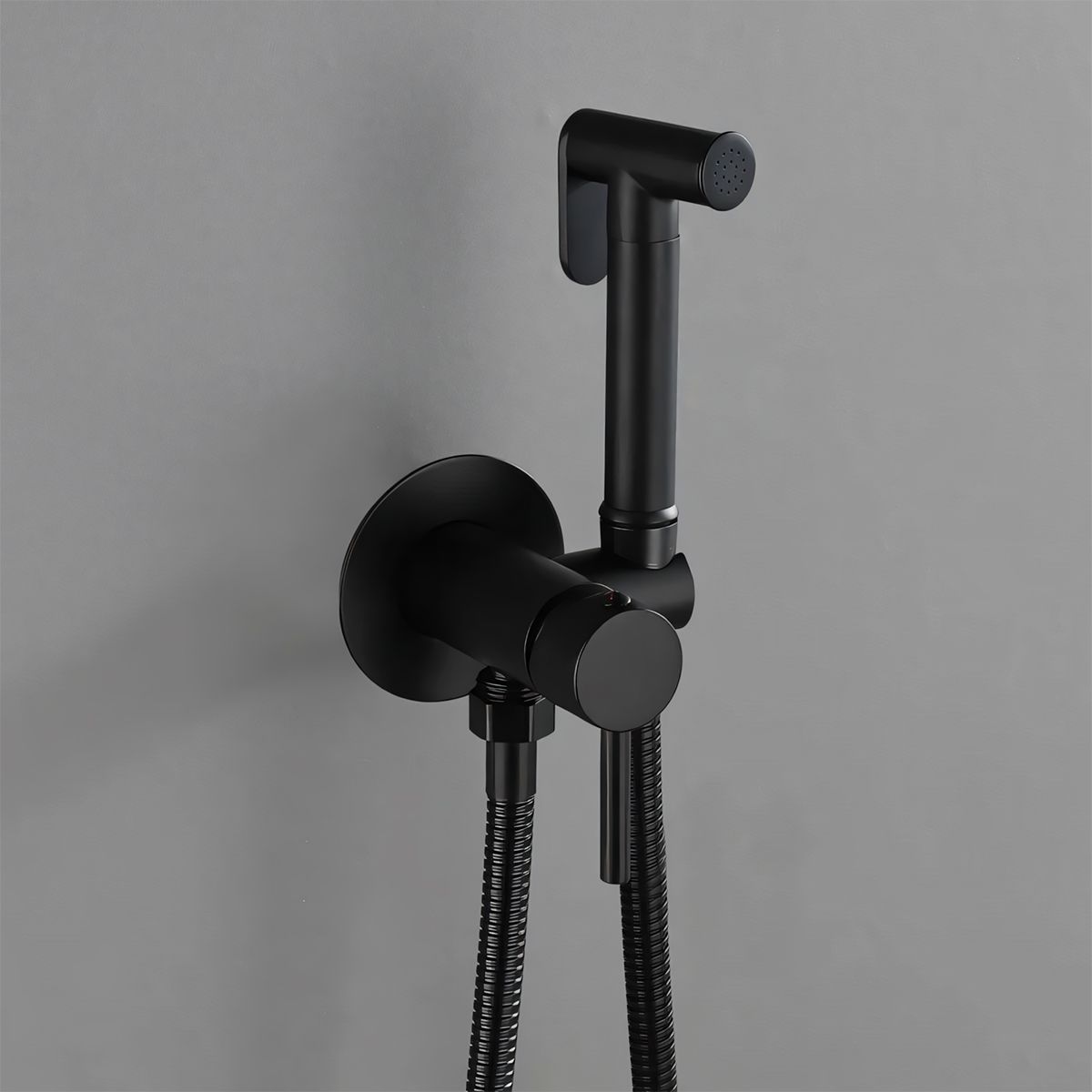 Hygienedusche, Warm- und Kaltwasser, Mattschwarz, Wandmontage, Messing, Neo