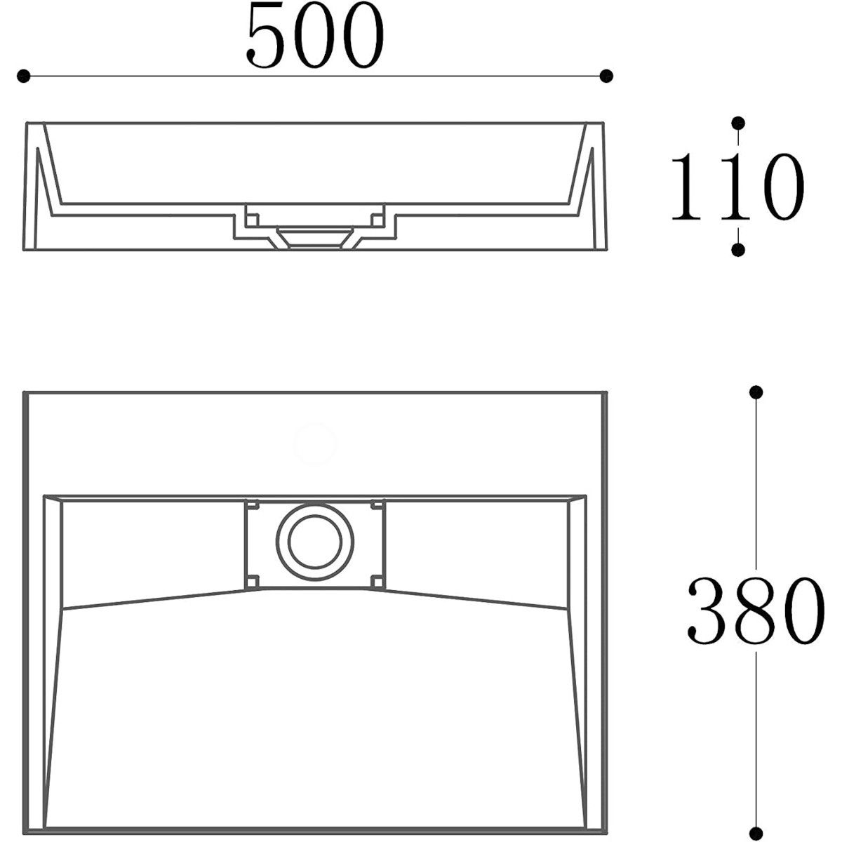 Waschbecken EGO 19, glänzend Weiß, 50-100 cm, Marmorkomposit, Wand- oder Aufsatzmontage, ohne Hahnloch