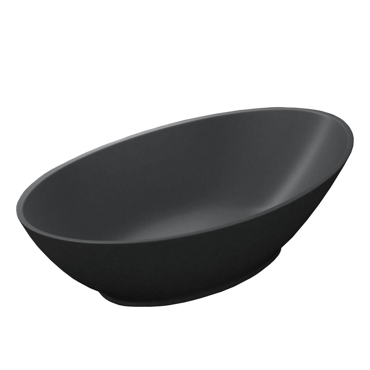 Waschbecken EGO 807, Anthrazit, matt, 62,5x34,5 cm, Aufsatzmontage, Marmorkomposit