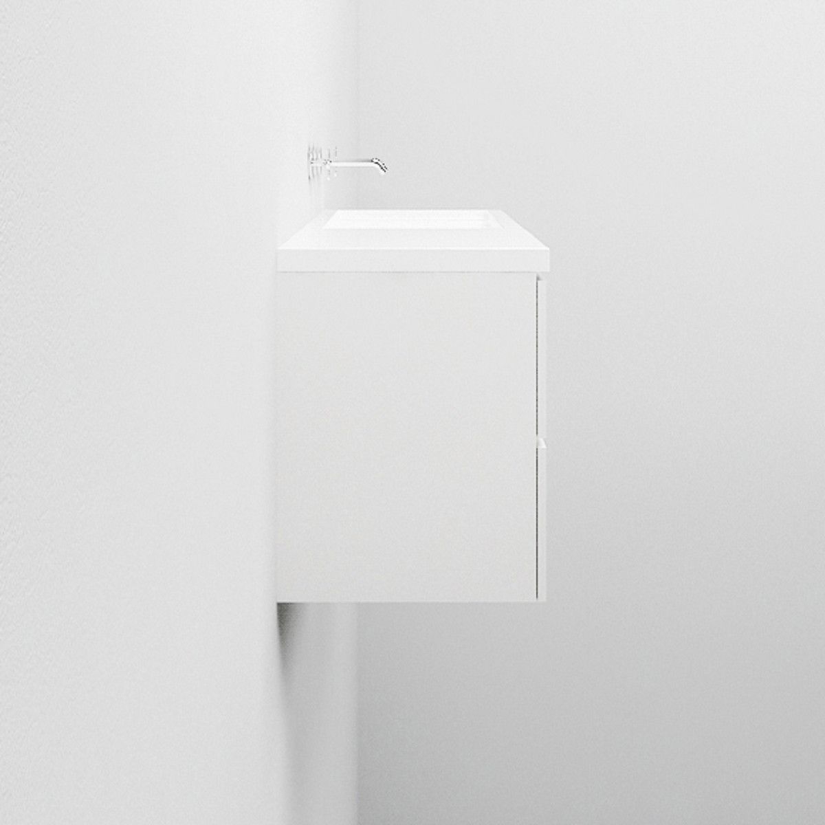 Waschbecken Lino, Mineralkomposit, Halb-Einbaumontage, versteckter Abfluss, 100x47 cm