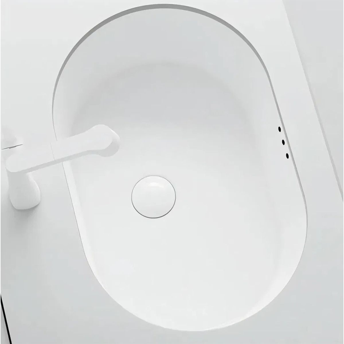 Waschbecken, Unterbaumontage, Sanitärkeramik, Maße: 60x40-70x41 cm, Weiß glänzend, Luca