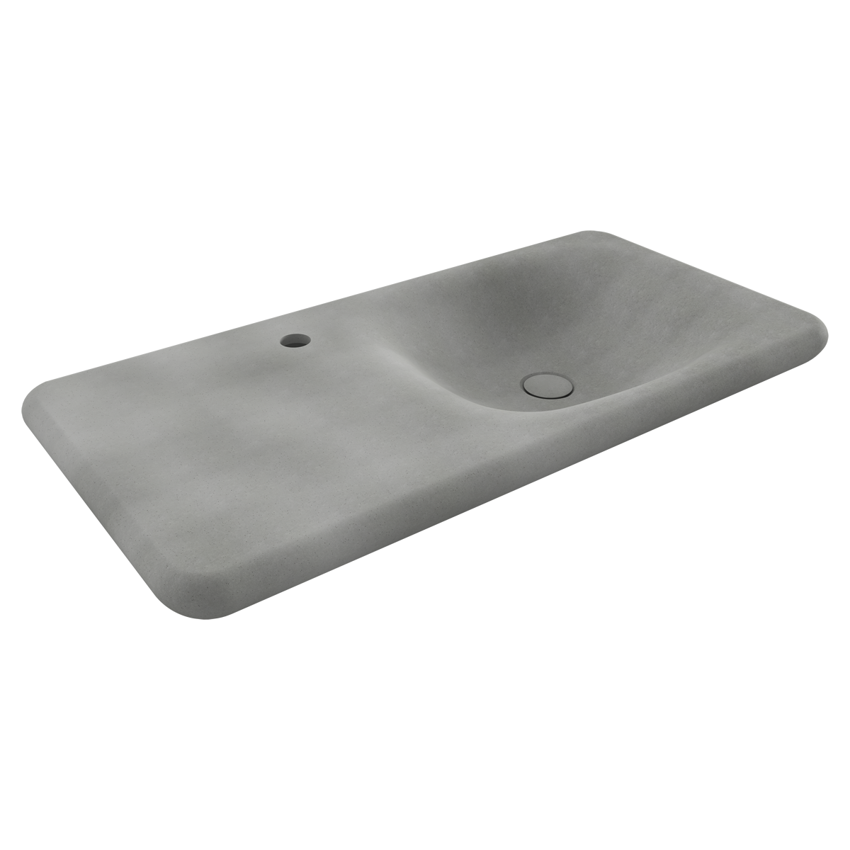 Waschbecken Talia, Wand- oder Einbaumontage, 90x45 cm, keramischer Deckel, mattes Zementgrau, Royalty Line by Ego
