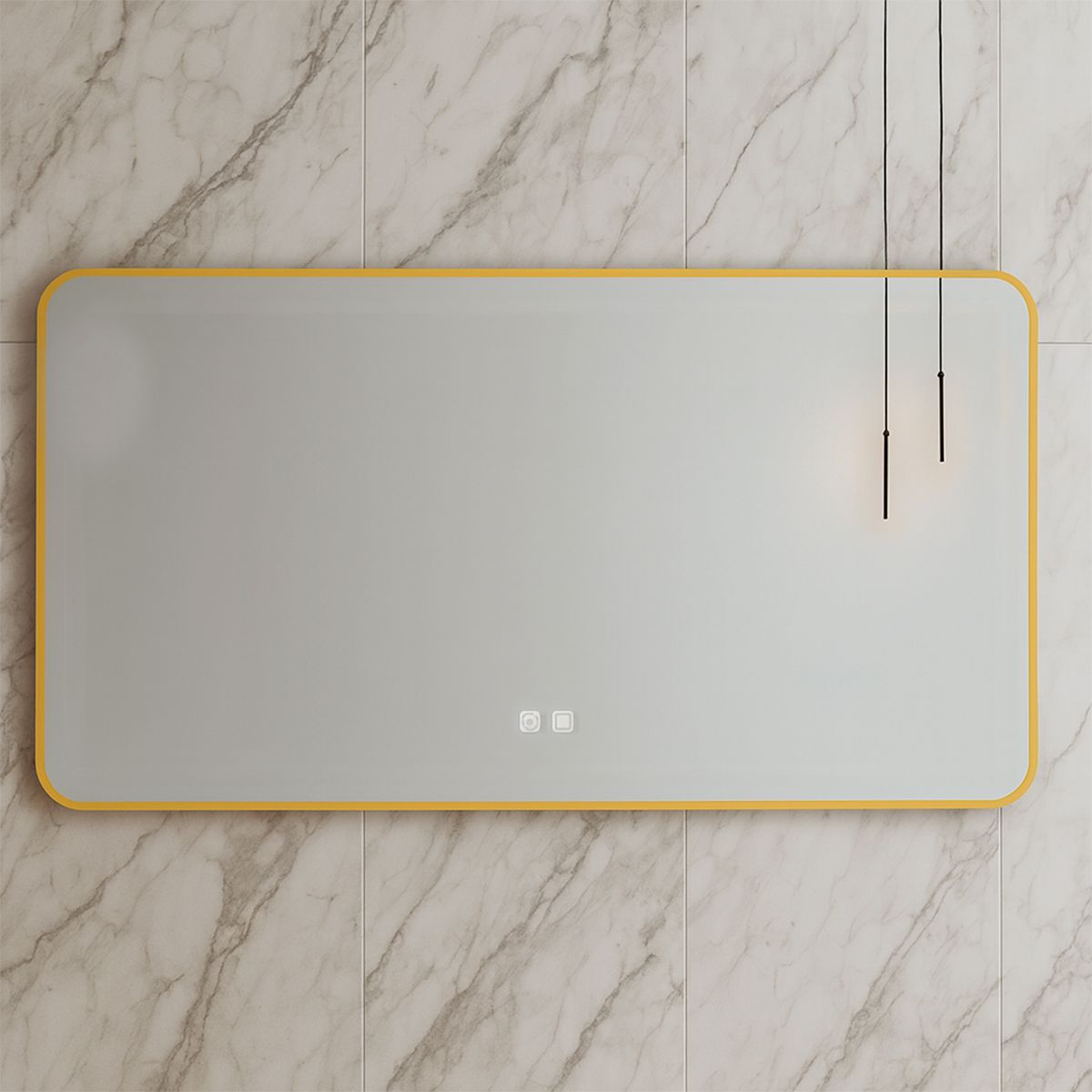 LED-Spiegel, goldener Rahmen, Anti-Beschlag, Touch-Taste, 3 Lichtfarben, Einstellbare Helligkeit, 60-70x80-150 cm, Feliz