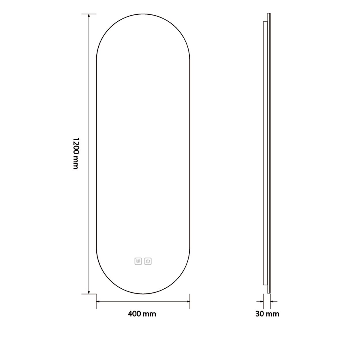 LED-Spiegel, Anti-Beschlag, 3 Lichtfarben, Touch, 5 mm, ultra-schlanker goldener Rahmen, Maße 50x100-40x120 cm, Victoria