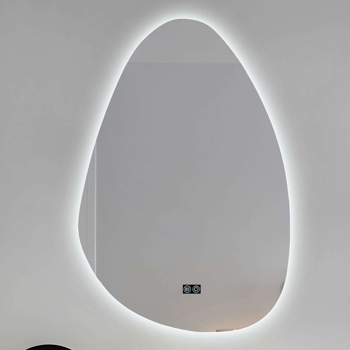LED-Spiegel, Anti-Beschlag und Touch-Taste, 5mm Glas, 3 Lichtfarben, Einstellbare Helligkeit, Maße 60-75 x 80-100 cm, Gloria