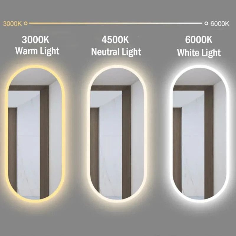 LED-Spiegel, B-Ware, Anti-Beschlag-Funktion, Touch-Steuerung, 5 mm, 3 Lichtfarben, dimmbar, Maße 100x50 cm, Victoria