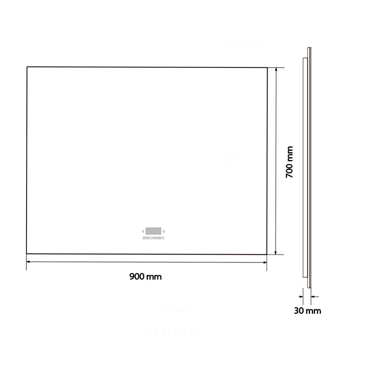 Smart LED-Spiegel, Bluetooth, 3 Lichtfarben, 5 mm, Sensor, Zeit und Temperatur, Anti-Beschlag, Touch, 60-70x80-140 cm, Rubin