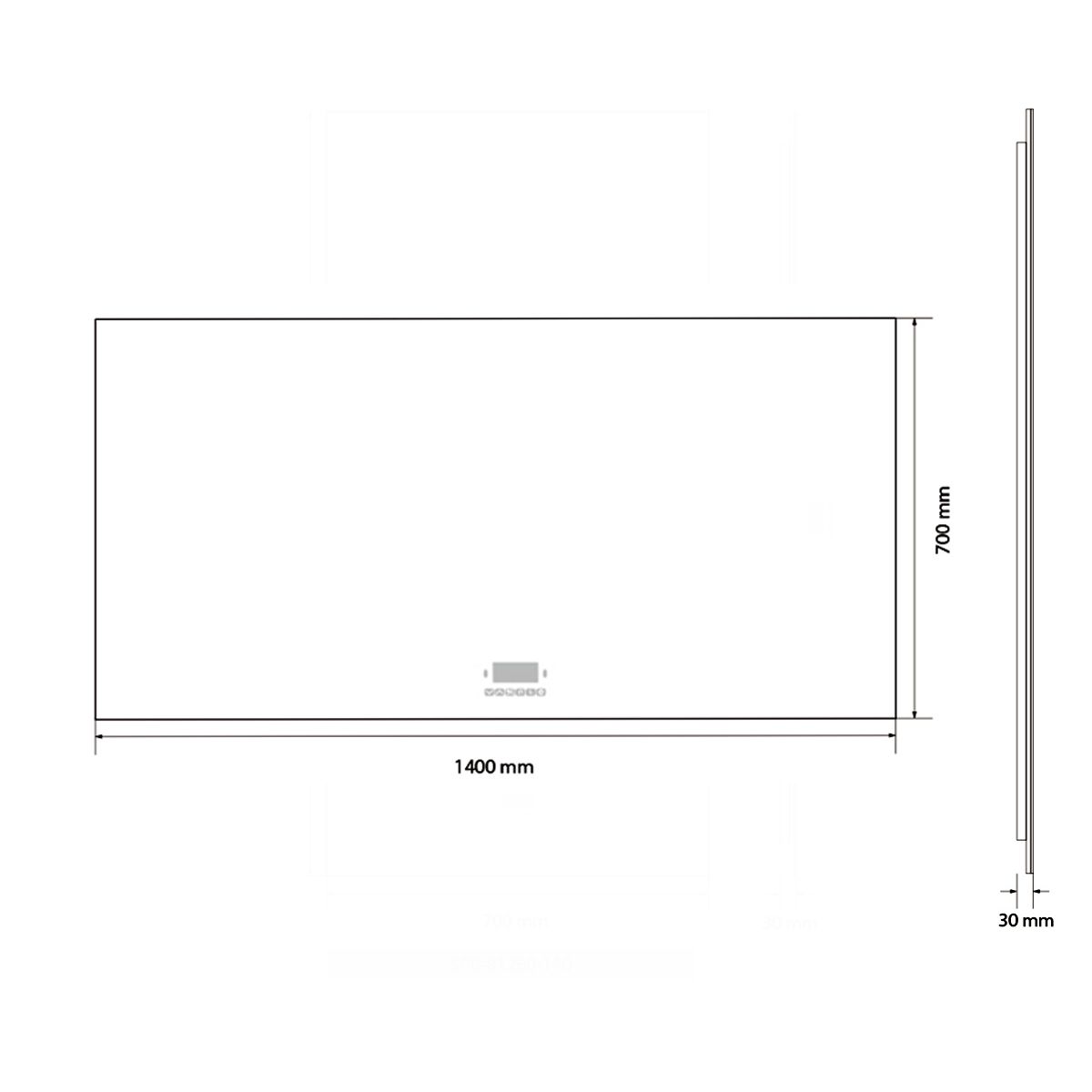 Smart LED-Spiegel, Bluetooth, 3 Lichtfarben, 5 mm, Sensor, Zeit und Temperatur, Anti-Beschlag, Touch, 60-70x80-140 cm, Rubin