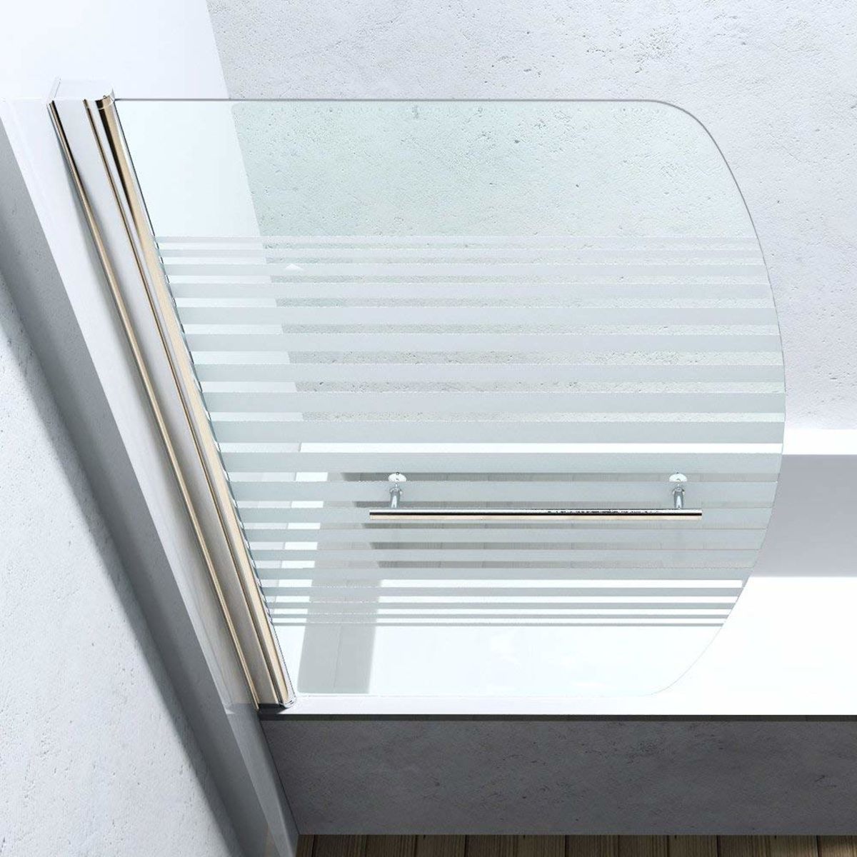Badewannenaufsatz EGO-112, Sicherheitsglas, transparent oder teilmattiert, 94x140 cm, 180° schwenkbar, Nano Easy Clean Beschichtung