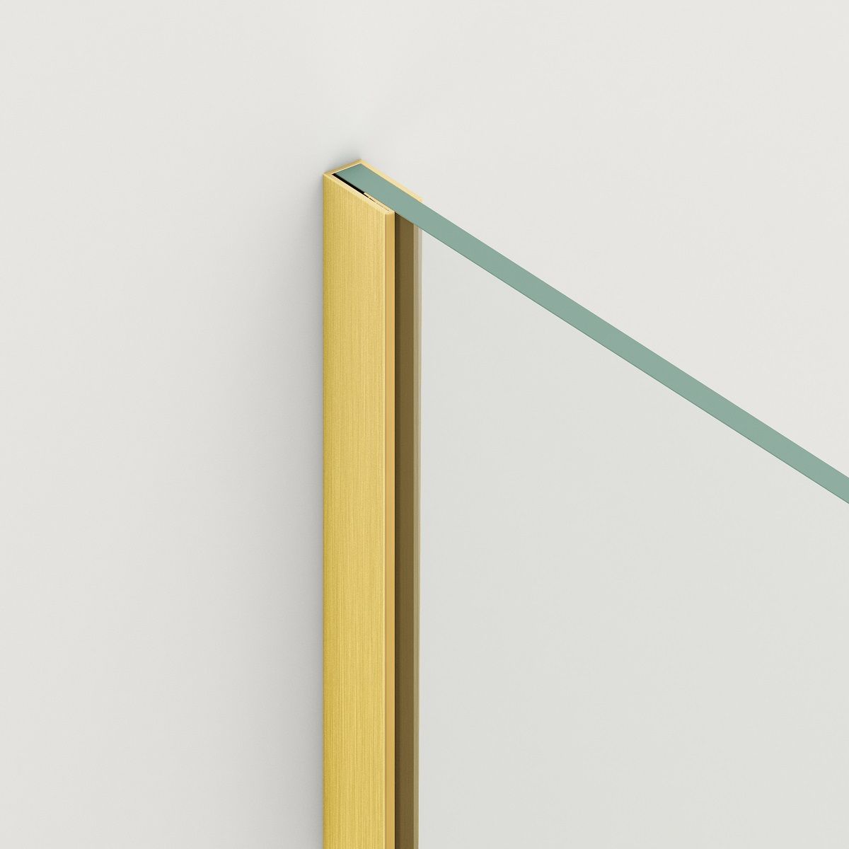 Duschwand für die Badewanne, feststehend, transparent, Mattgold-Profile, 8 mm Sicherheitsglas, 80-90x150 cmm, Nora
