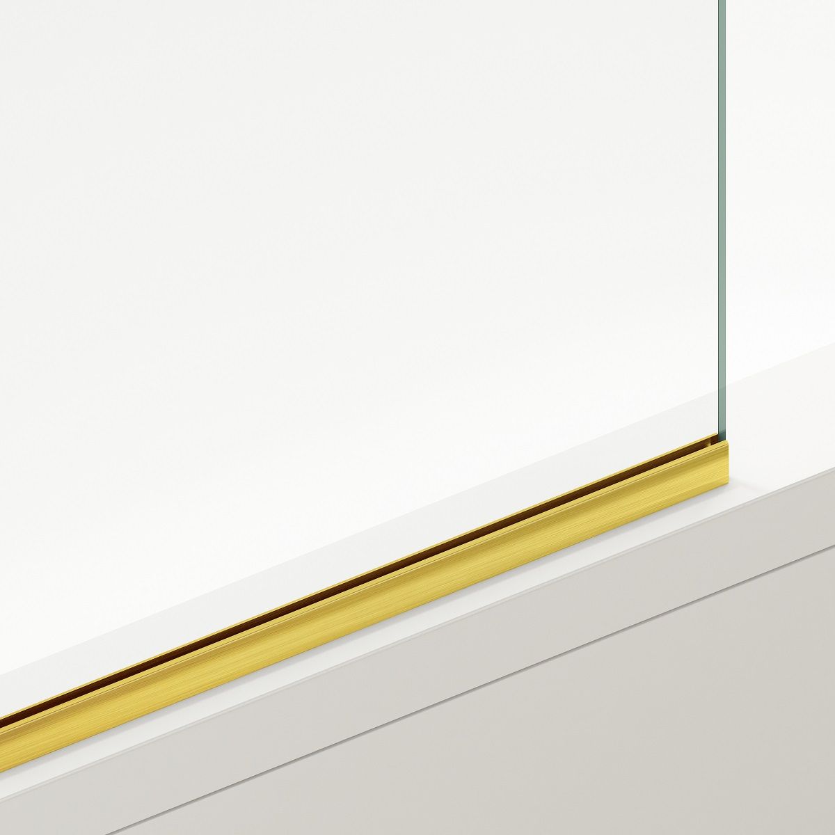 Duschwand für die Badewanne, feststehend, transparent, Mattgold-Profile, 8 mm Sicherheitsglas, 80-90x150 cmm, Nora