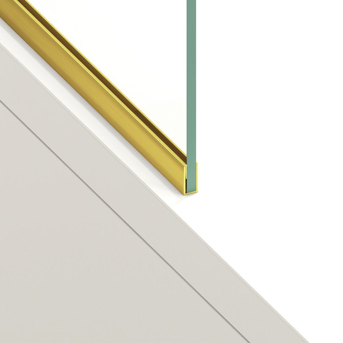 Duschwand für die Badewanne, feststehend, transparent, Mattgold-Profile, 8 mm Sicherheitsglas, 80-90x150 cmm, Nora