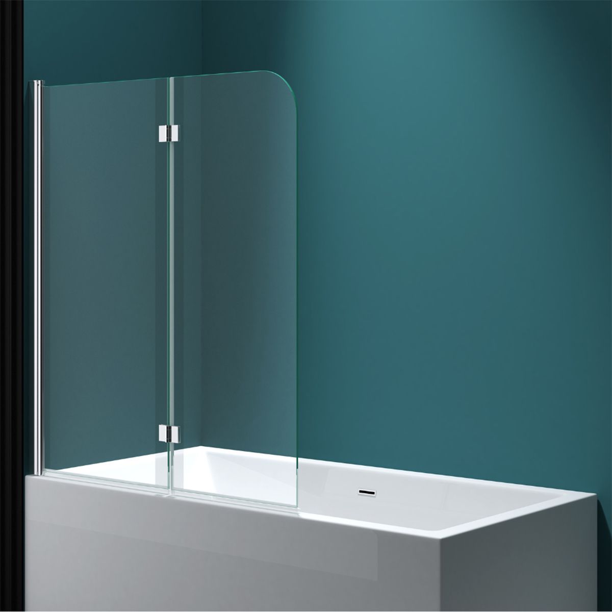 Badabtrennung EGO-1408, 120x140 cm, Transparent, 6-mm-Sicherheitsglas, 180° schwenkbar, Nano Easy Clean Beschichtung