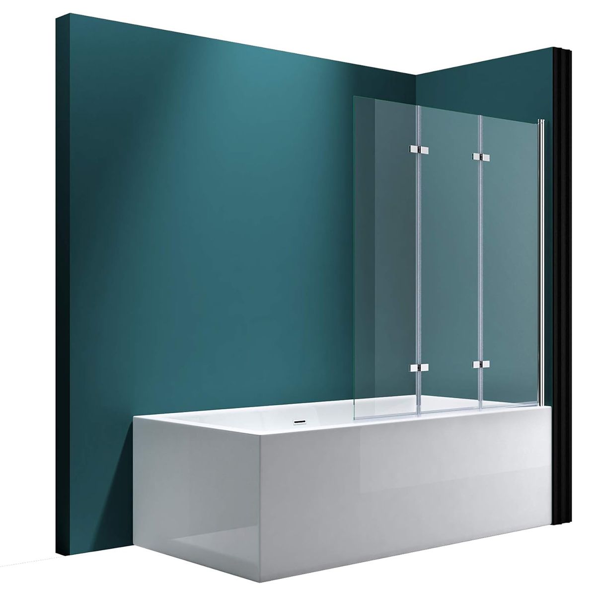 Badabtrennung 116, 130x140 cm, Sicherheitsglas 6 mm, 180° schwenkbar, Rechtsmontage, EGO-116, Nano Easy Clean Beschichtung