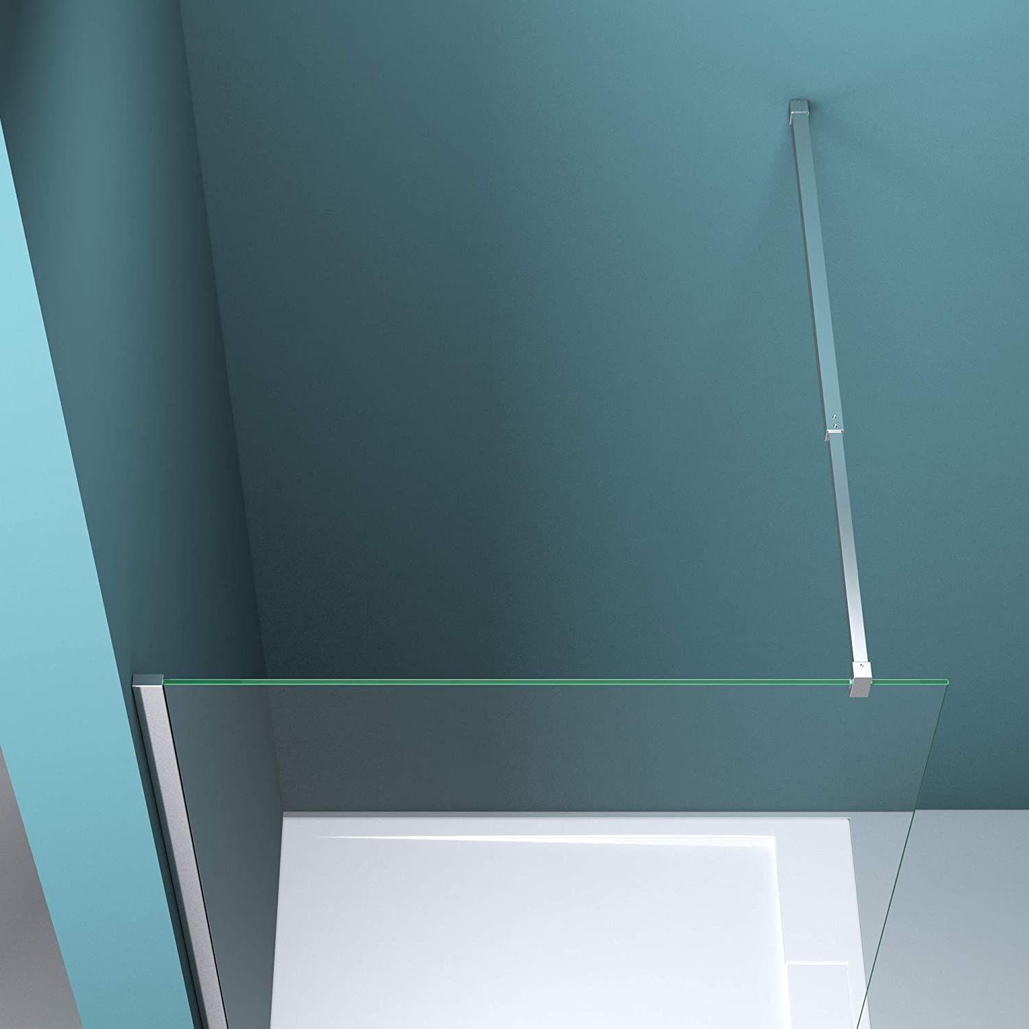 Walk-In-Duschwand, EGO-01K, Einscheibensicherheitsglas 8 oder 10 mm, 90-100 cm, Lotus-Effekt