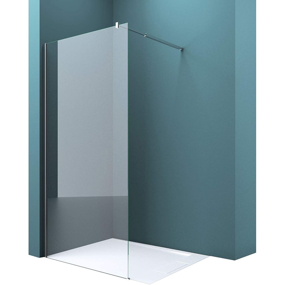Walk-In Duschwand, Sicherheitsglas 10 mm, Größen 100, 120, 140 cm, Lotus-Effekt, Sicilia