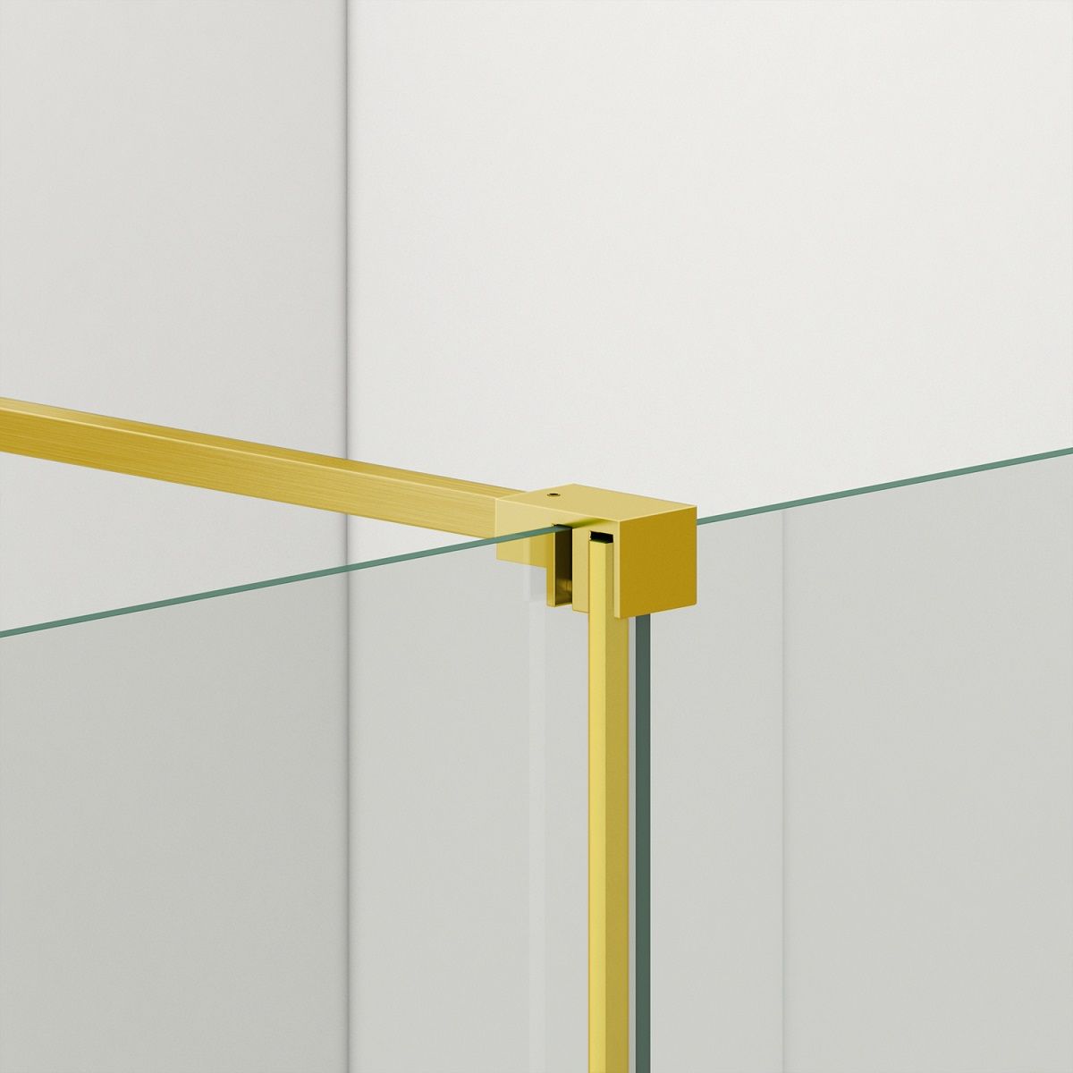 Walk-In Duschwand, 6 mm Sicherheitsglas, 2 Elemente, gleitend, Maße 100-120x200 cm, Mattgold, Benito
