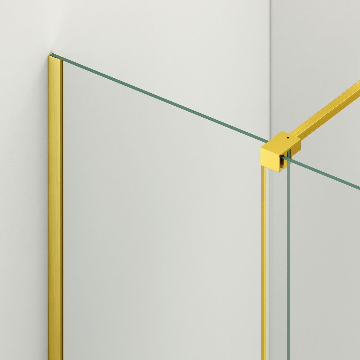 Walk-In Duschwand, 6 mm Sicherheitsglas, 2 Elemente, gleitend, Maße 100-120x200 cm, Mattgold, Benito