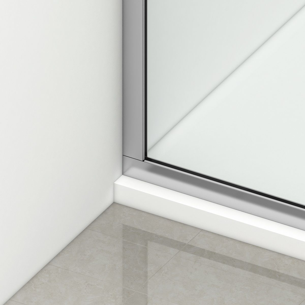 Walk-In Duschwand, 8 mm Sicherheitsglas, Größen 100-120x200 cm, Profil und Griff in Chrom, Armando
