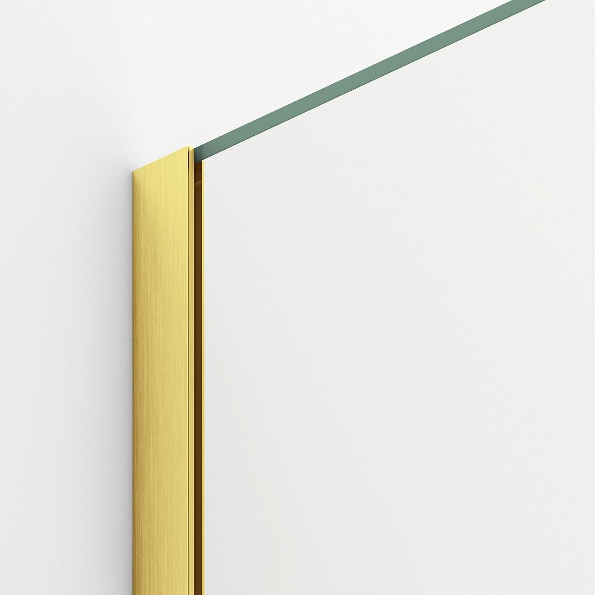 Walk-In Duschwand Ultra-Slim, 8 mm Sicherheitsglas, Maße 80-120x200 cm, mattgoldenes Profil, Nano Easy Clean, Matia
