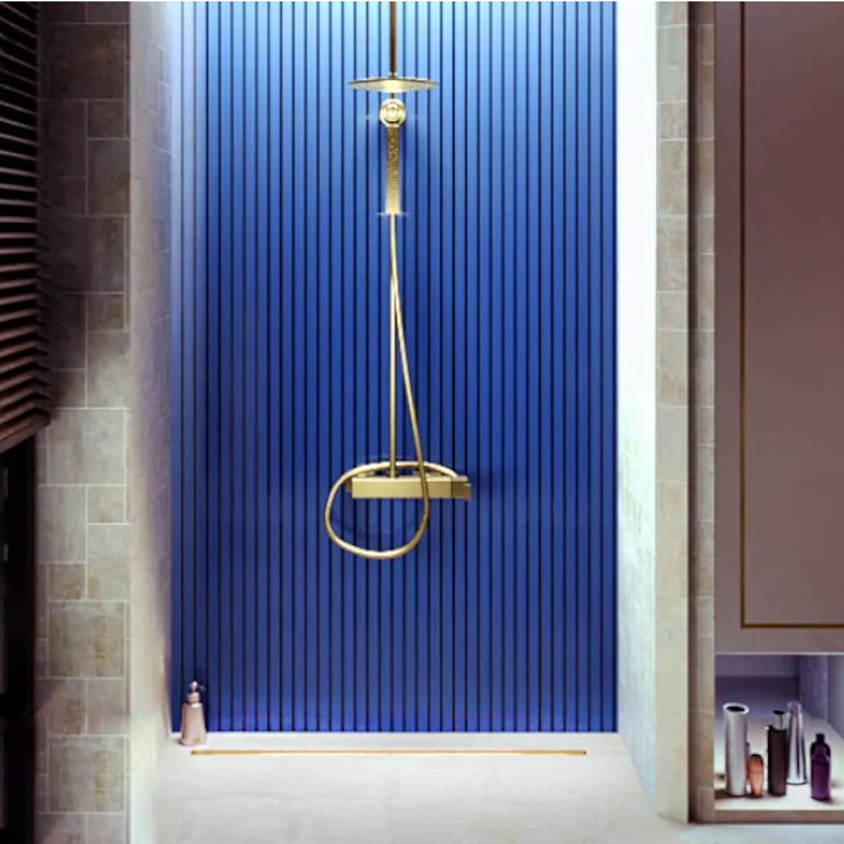 Duschrinne, befliesbar, Viega Siphon, Slim Gold, Größen zwischen 60-90 cm, Breite 3,2 cm, Edelstahl