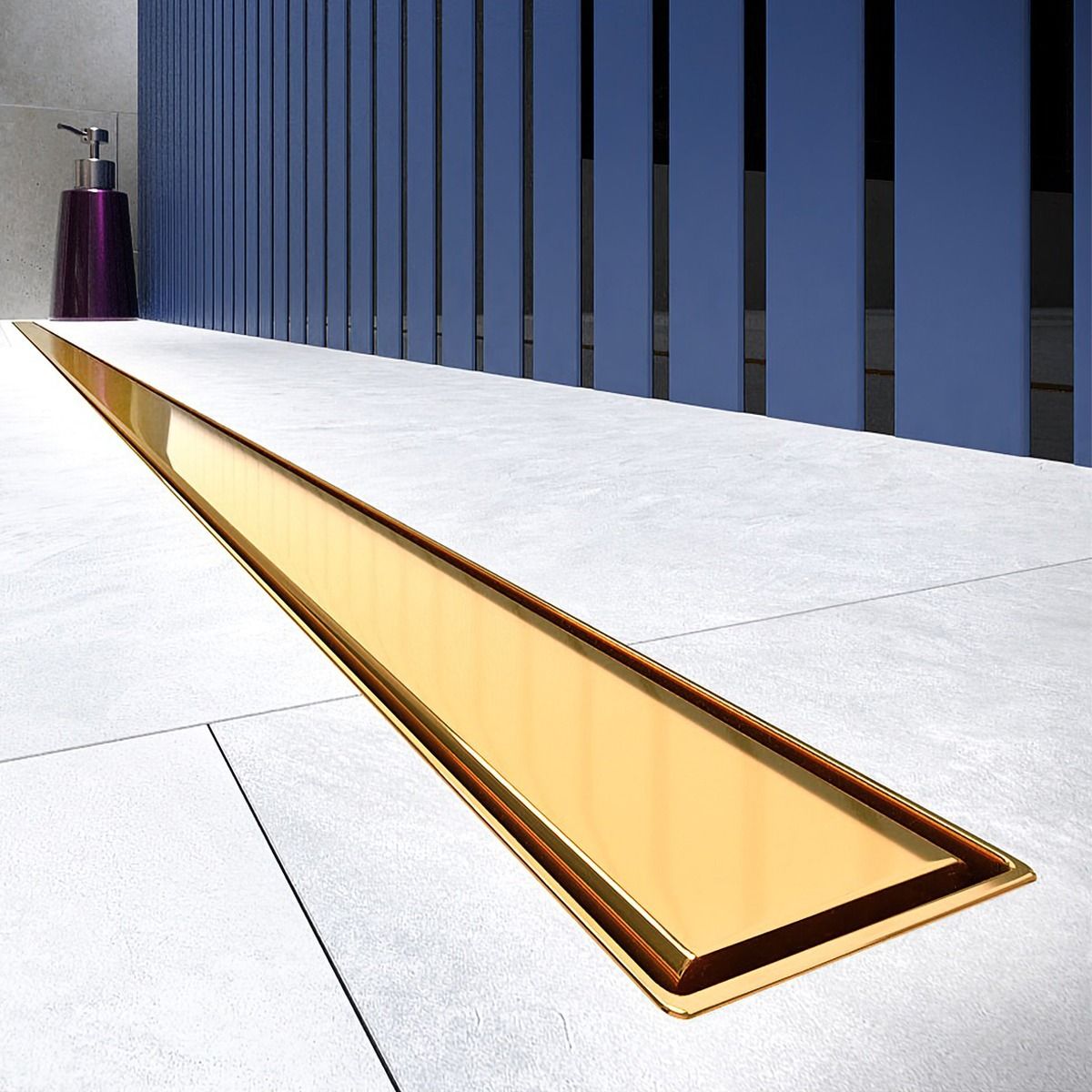 Duschrinne, Viega Siphon, Slim Gold, Größen zwischen 60-90 cm, Breite 3,2 cm, Edelstahl