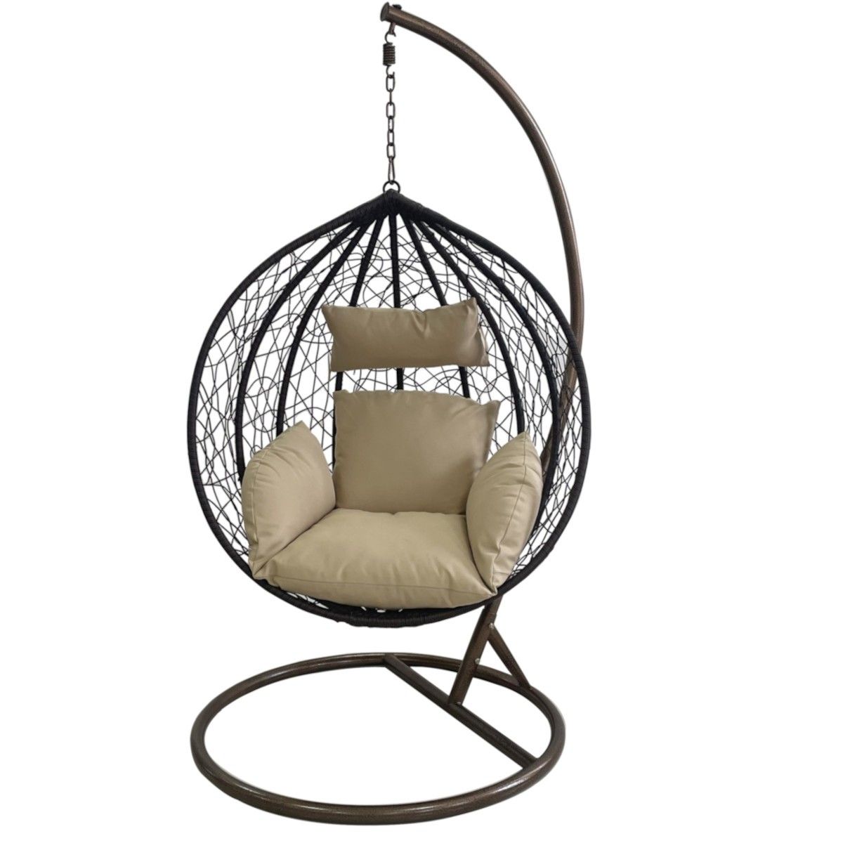 Hängesessel California Brown, Entspannungssessel zum Aufhängen, für Garten oder Wohnzimmer, komfortabel, 3D-Rattan