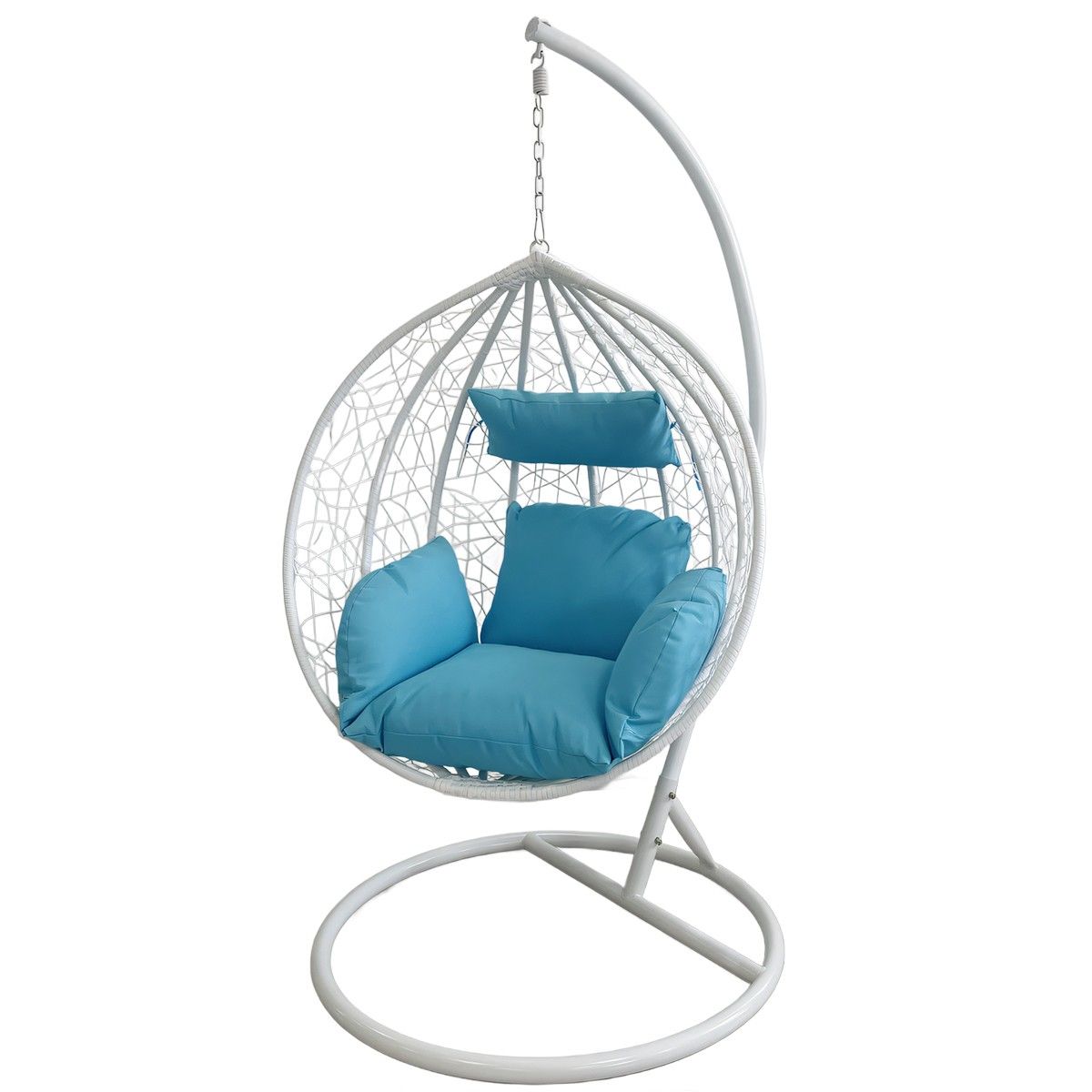 Hängesessel California White, Entspannungssessel zum Aufhängen, für Garten oder Wohnzimmer, komfortabel und modern